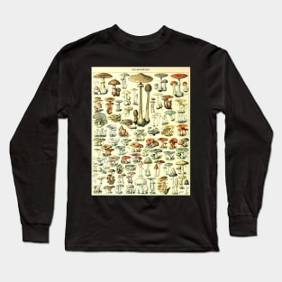 Champignons Mushrooms Vintage Botanical Illustration Art Long Sleeve T-Shirt